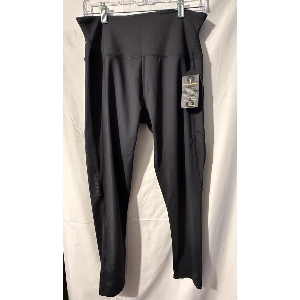 Tommie Copper Lower Back Support Leggings Womens XL Black Compression NWT